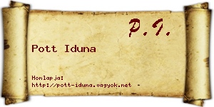 Pott Iduna névjegykártya